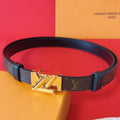 LOUIS VUITTON LV GO-14 20MM BELT IN BROWN MONOGRAM CALFSKIN GOLD HARDWARE