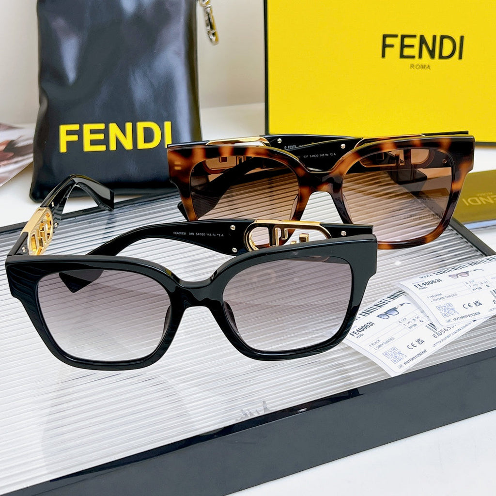 FENDI DIAGONAL SQUARE FRAME SUNGLASSES FE40063 IN ACETATE