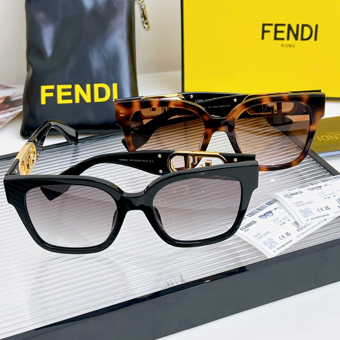 FENDI DIAGONAL SQUARE FRAME SUNGLASSES FE40063 IN ACETATE