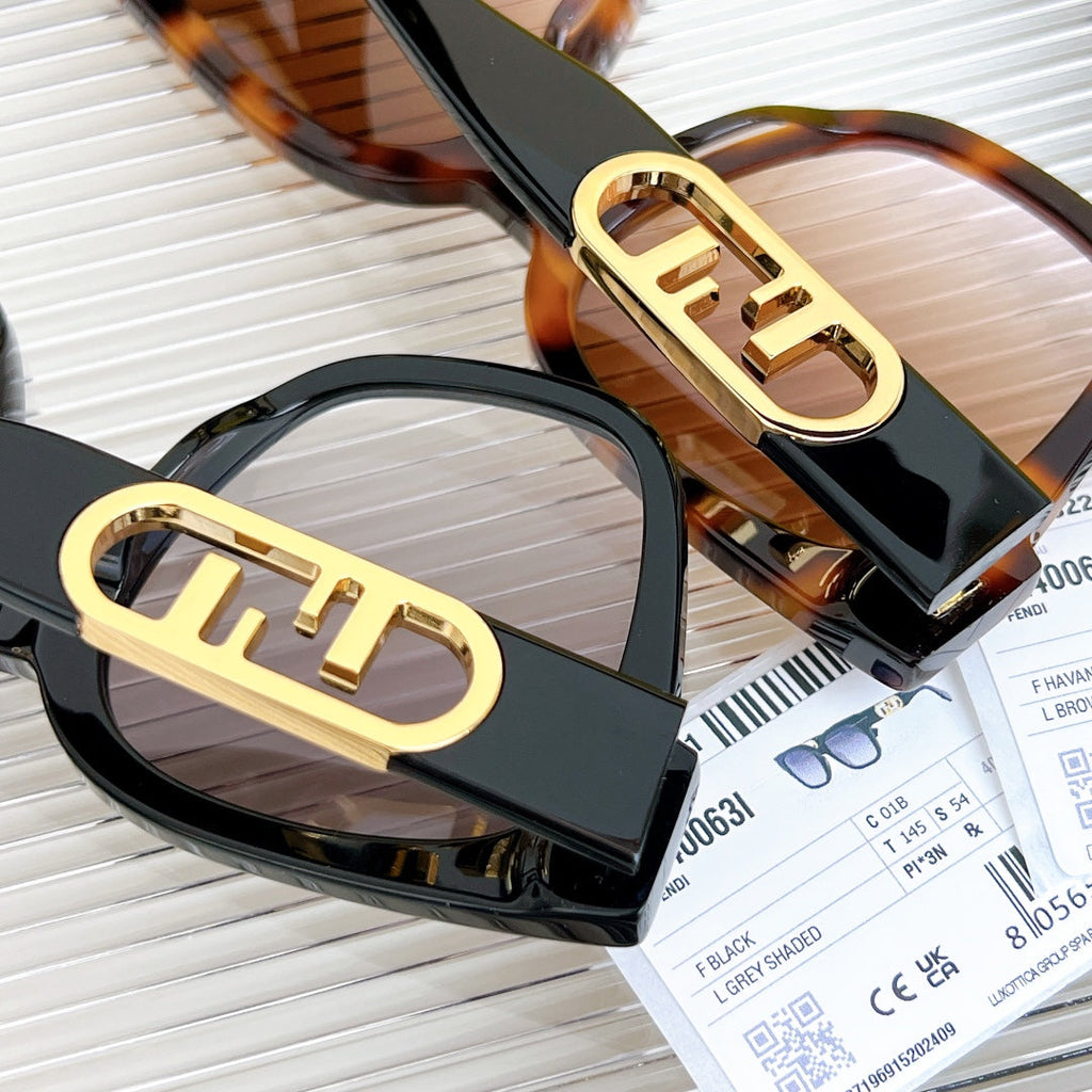 FENDI DIAGONAL SQUARE FRAME SUNGLASSES FE40063 IN ACETATE