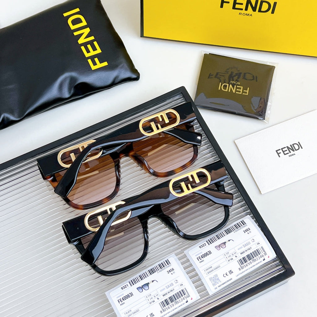 FENDI DIAGONAL SQUARE FRAME SUNGLASSES FE40063 IN ACETATE