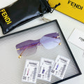 FENDI SQUARED RIMLESS VISOR SUNGLASSES FE40066U IN ACETATE AND METAL