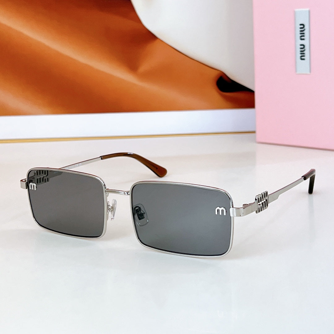 MIU MIU LOGO SQUARE SUNGLASSES SMU808 IN METAL