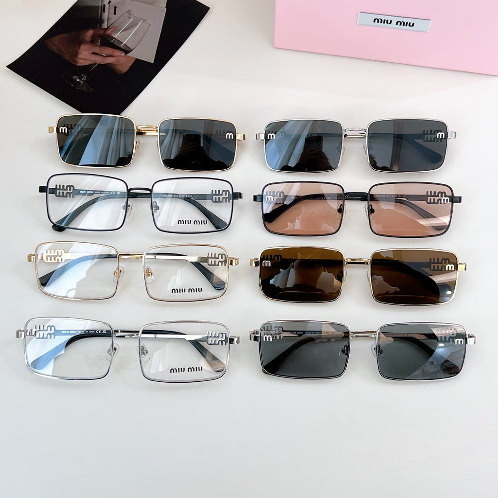 MIU MIU LOGO SQUARE SUNGLASSES SMU808 IN METAL