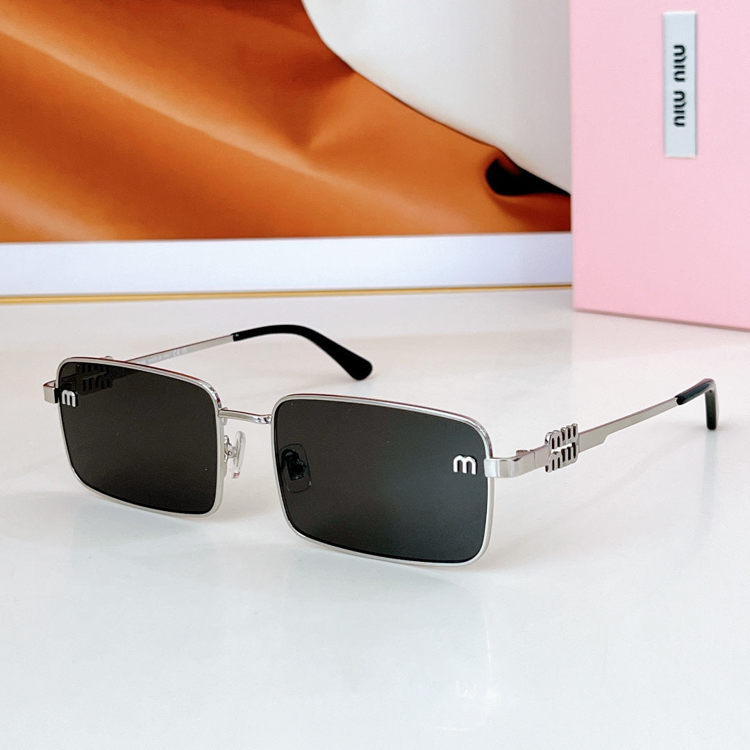 MIU MIU LOGO SQUARE SUNGLASSES SMU808 IN METAL