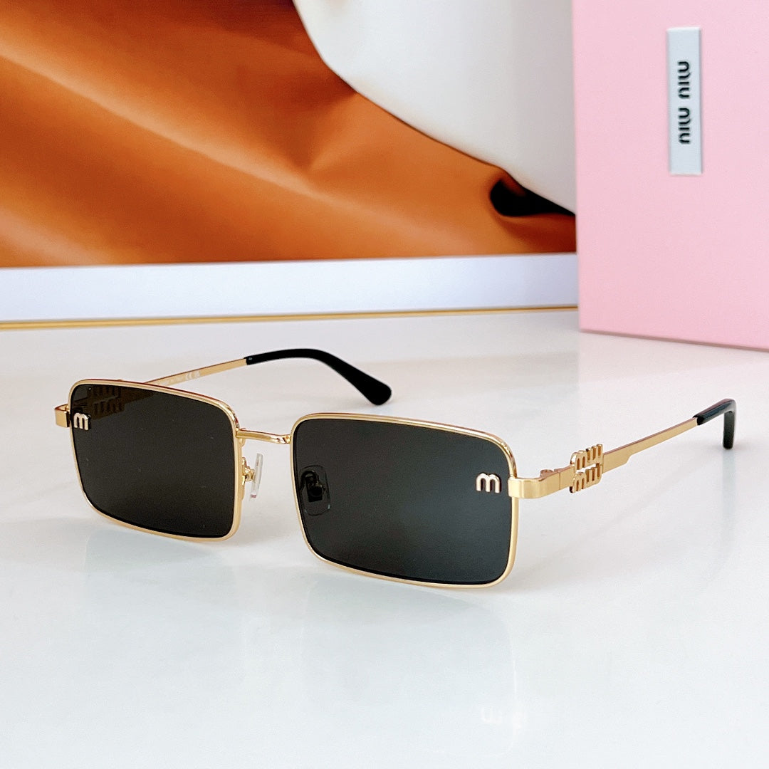 MIU MIU LOGO SQUARE SUNGLASSES SMU808 IN METAL