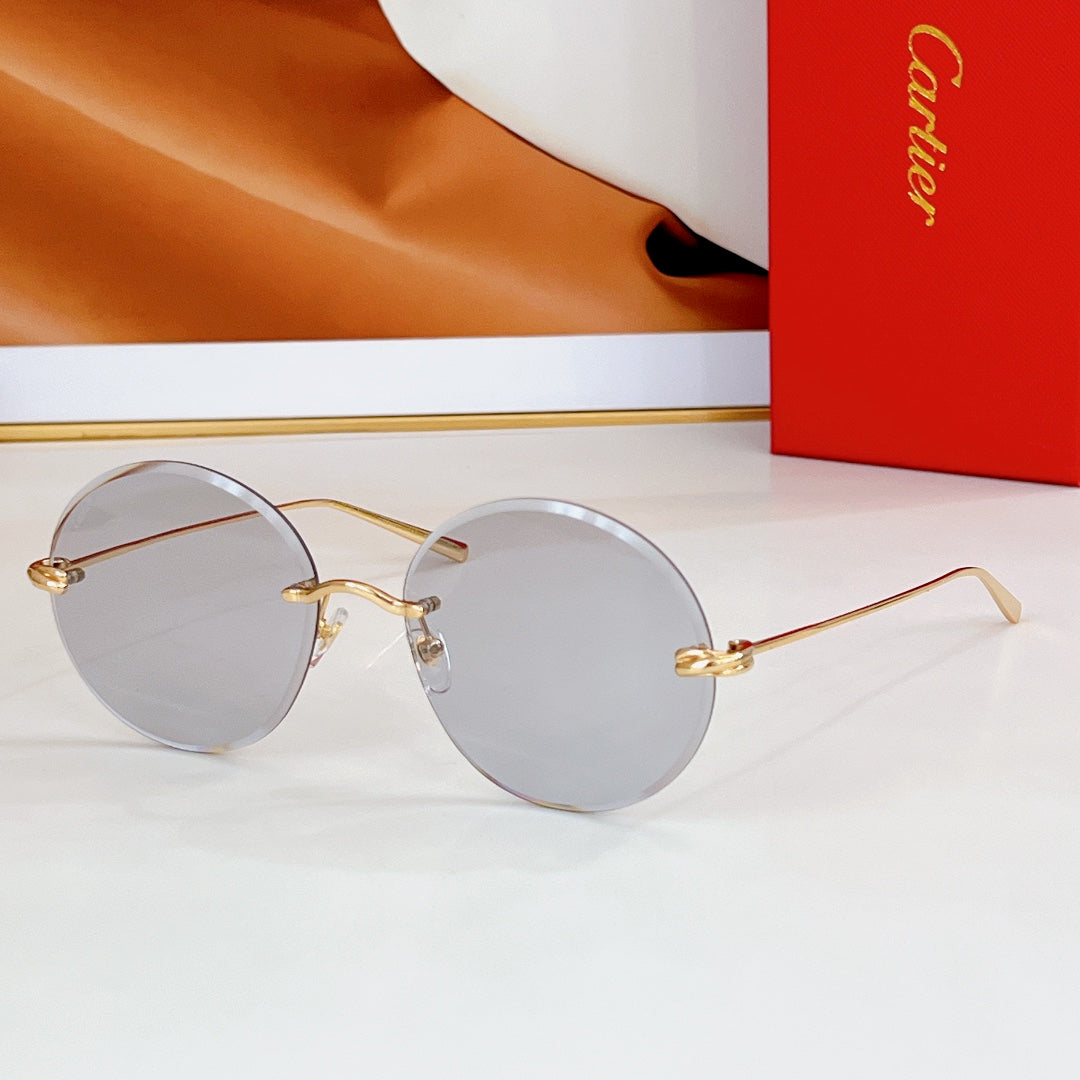CARTIER PREMIÈRE RIMLESS ROUND FRAME SUNGLASSES CT0475 IN METAL