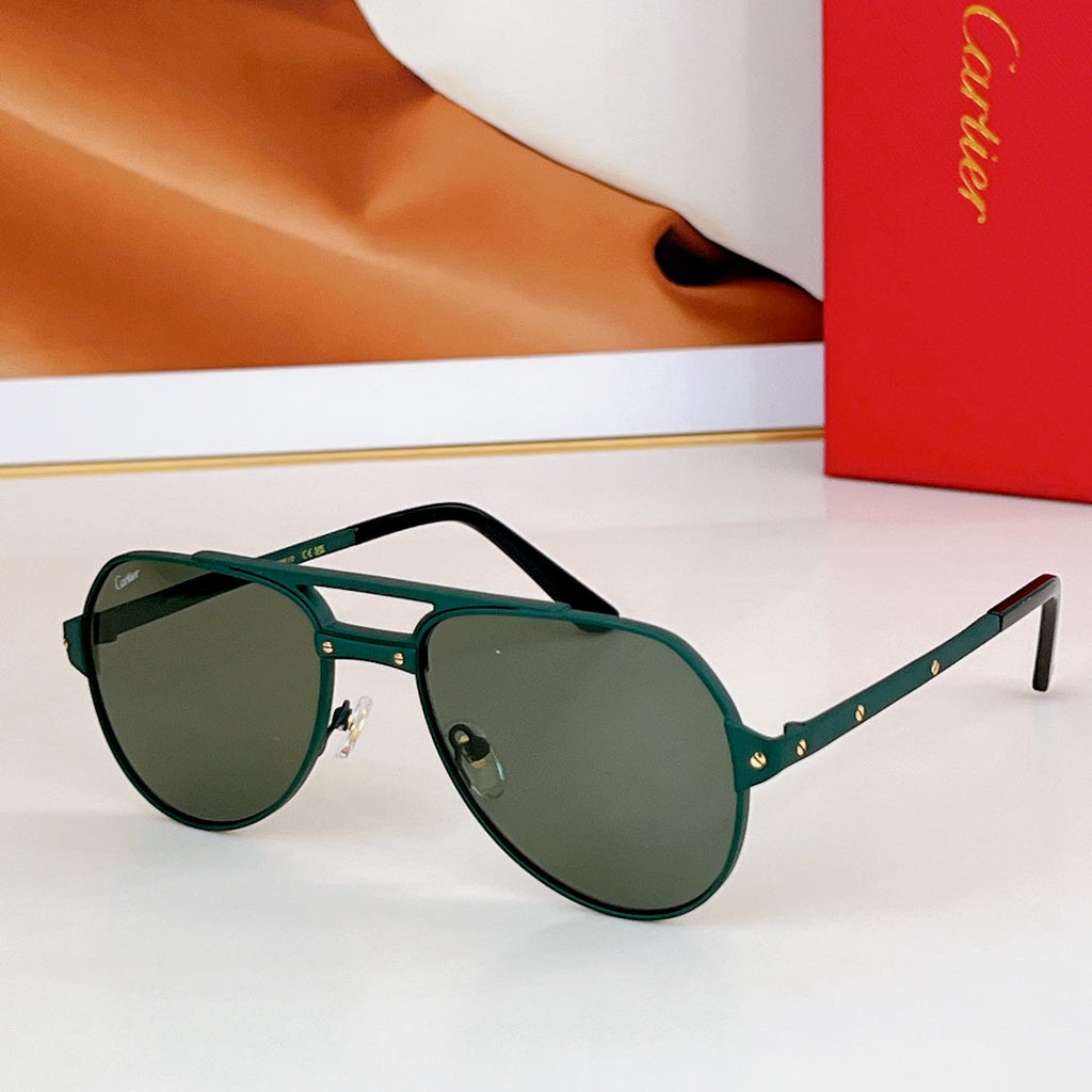 CARTIER SANTOS AVIATOR FRAME SUNGLASSES CT0639S IN METAL