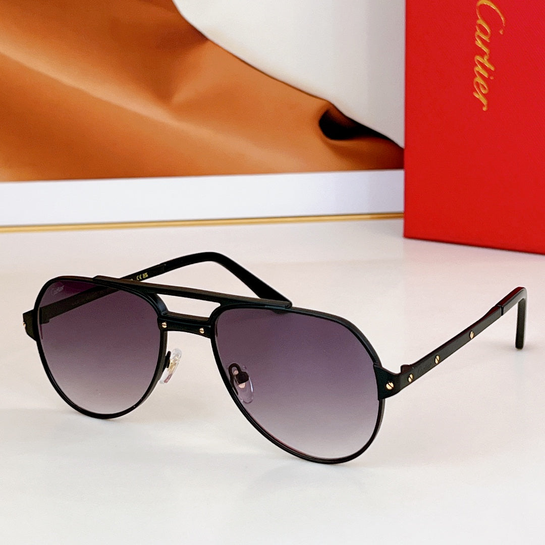 CARTIER SANTOS AVIATOR FRAME SUNGLASSES CT0639S IN METAL