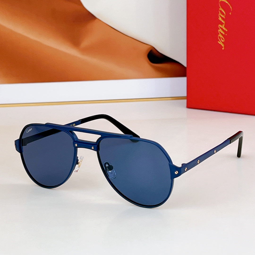 CARTIER SANTOS AVIATOR FRAME SUNGLASSES CT0639S IN METAL