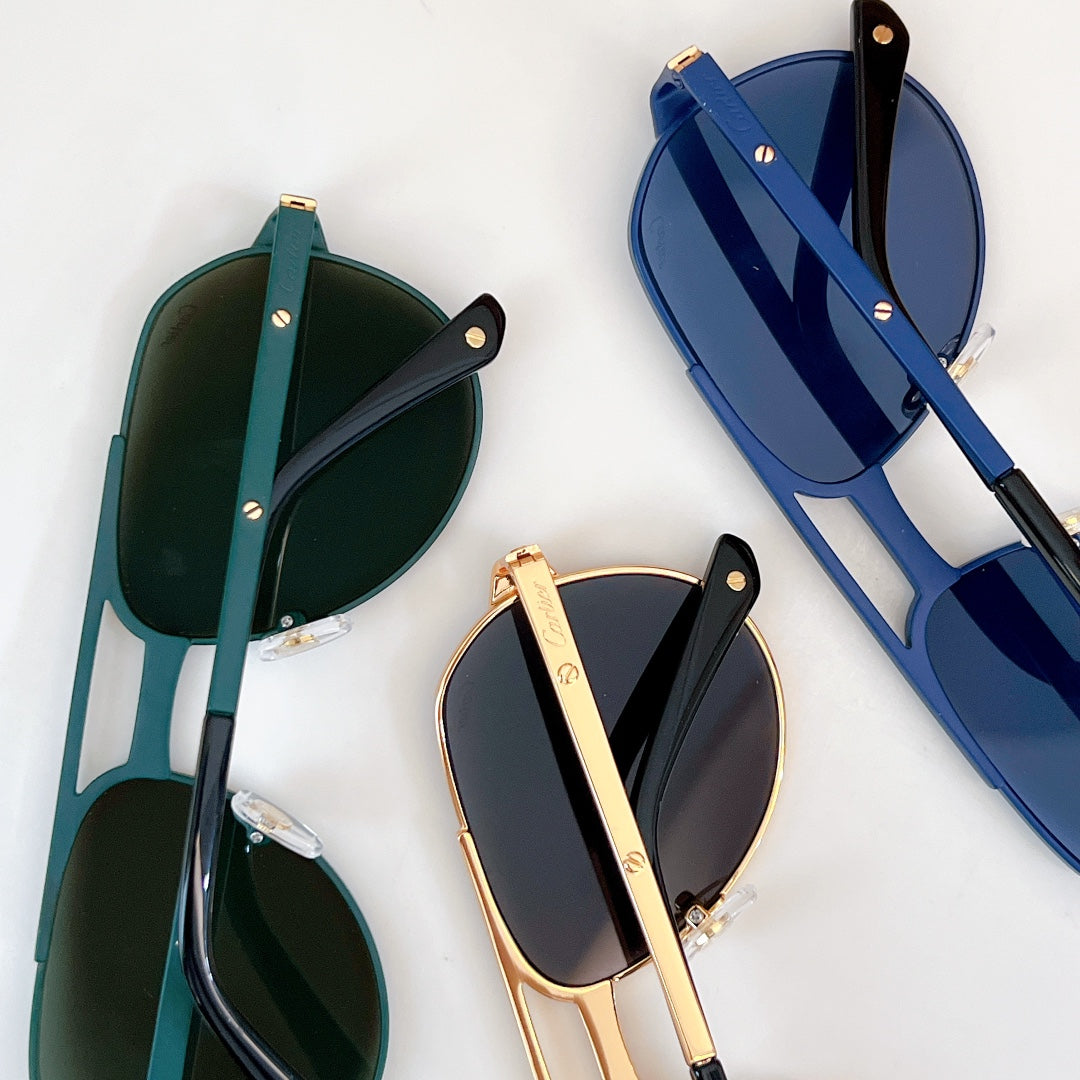 CARTIER SANTOS AVIATOR FRAME SUNGLASSES CT0639S IN METAL