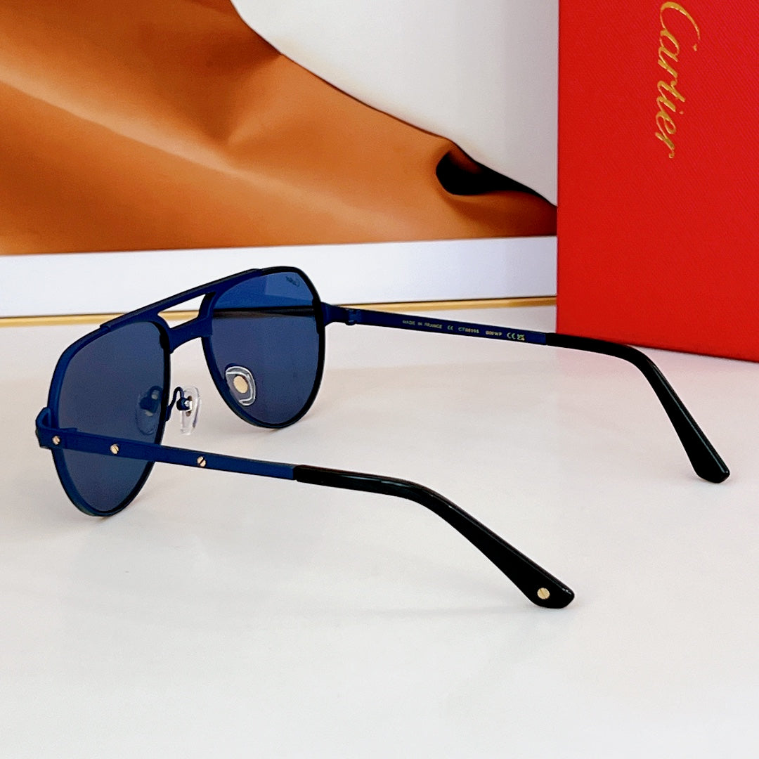 CARTIER SANTOS AVIATOR FRAME SUNGLASSES CT0639S IN METAL