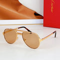 CARTIER SANTOS AVIATOR FRAME SUNGLASSES CT0639S IN METAL