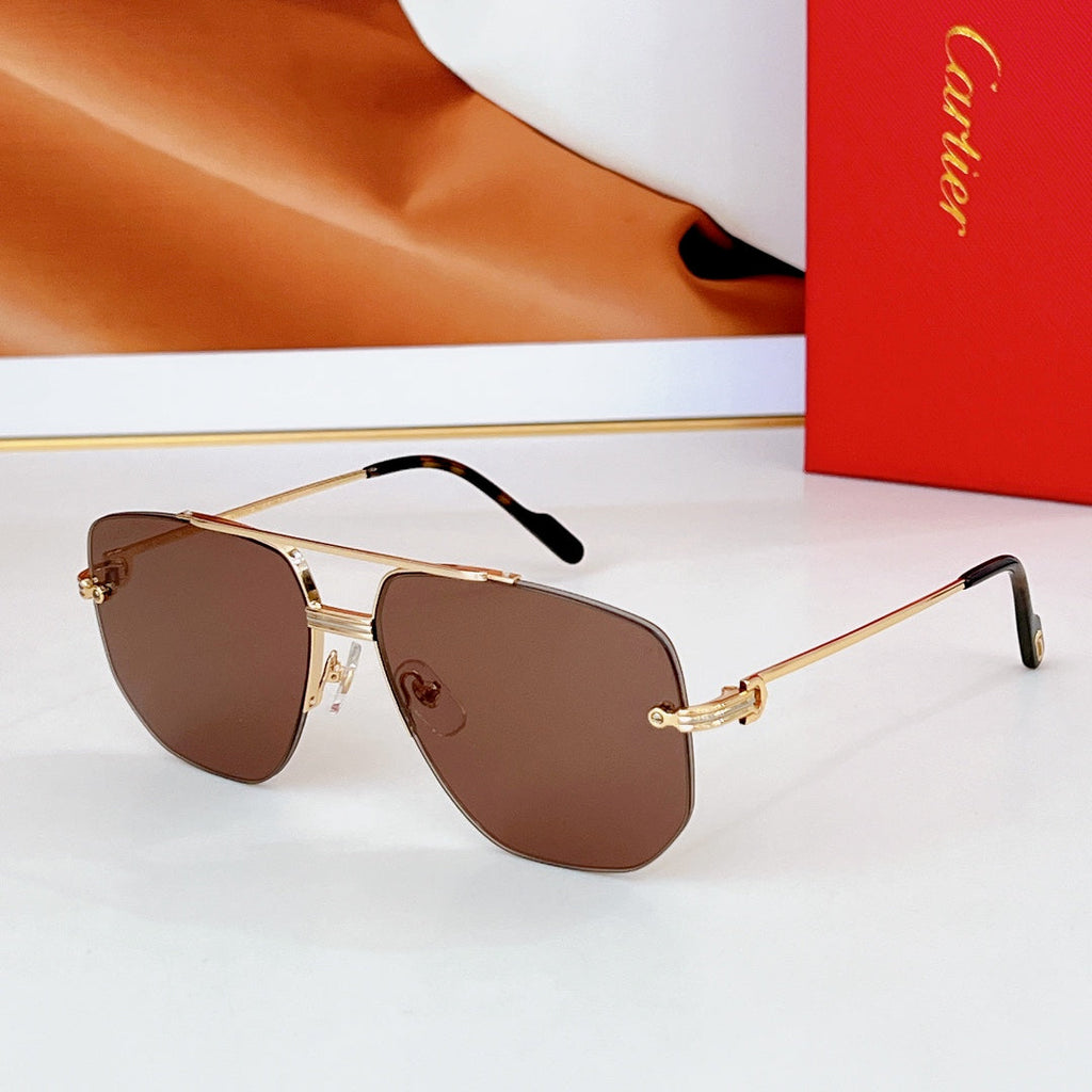 CARTIER PREMIÈRE NAVIGATOR FRAME SUNGLASSES CT6011S IN METAL