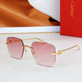 CARTIER PANTHÈRE RIMLESS SQUARE FRAME SUNGLASSES CT0549S IN METAL
