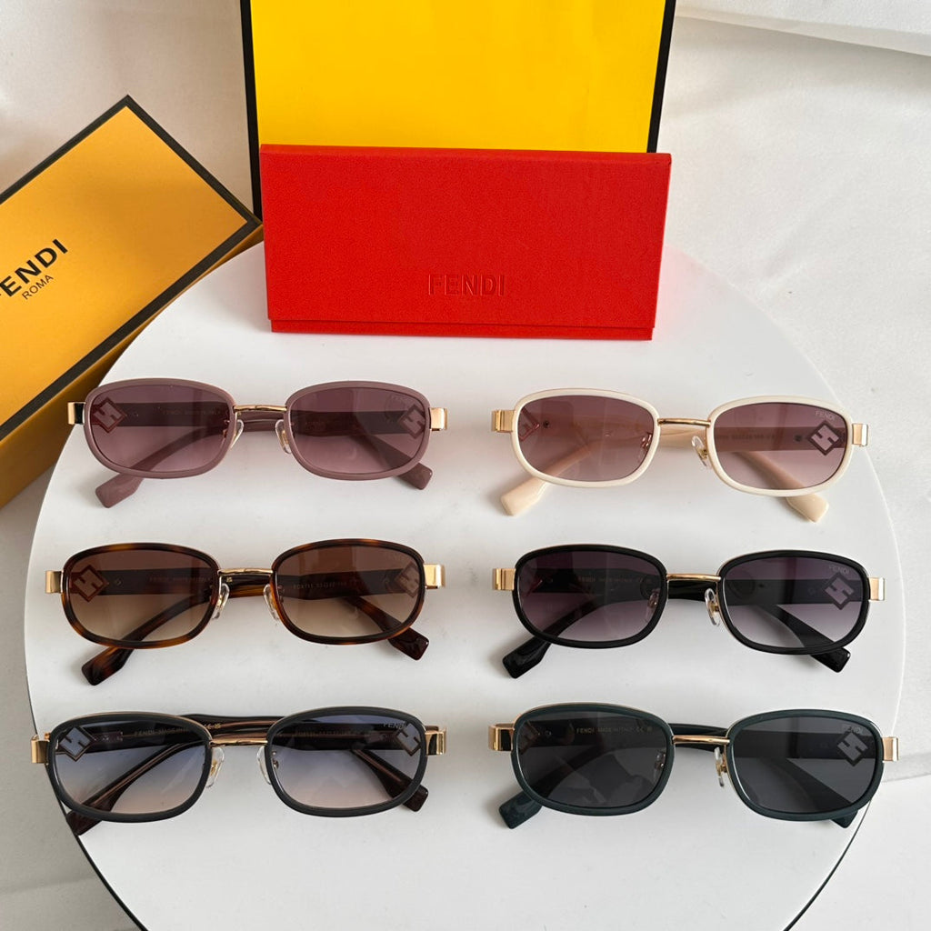 FENDI SELLERIA RECTANGULAR FRAME SUNGLASSES FD8131 IN ACETATE