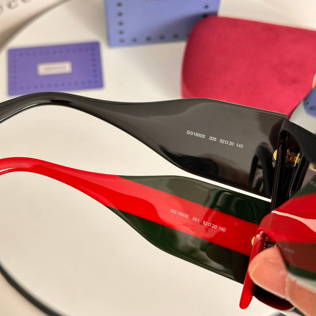 GUCCI CHUNKY GEOMETRIC FRAME SUNGLASSES GG1860S IN ACETATE
