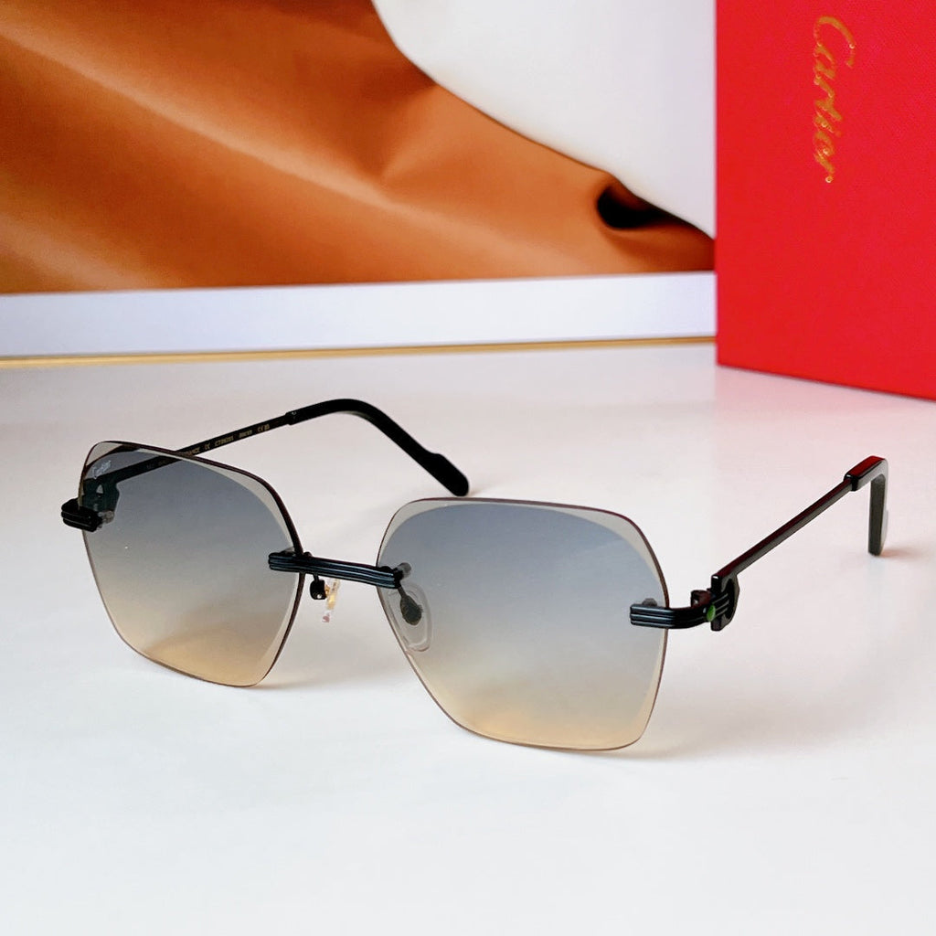 CARTIER RIMLESS SQUARE FRAME SUNGLASSES CT0625S IN METAL