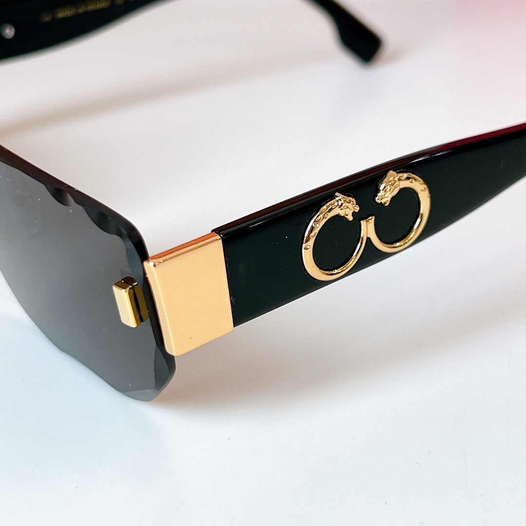 CARTIER PANTHÈRE RIMLESS RECTANGULAR FRAME SUNGLASSES CT0637S IN METAL