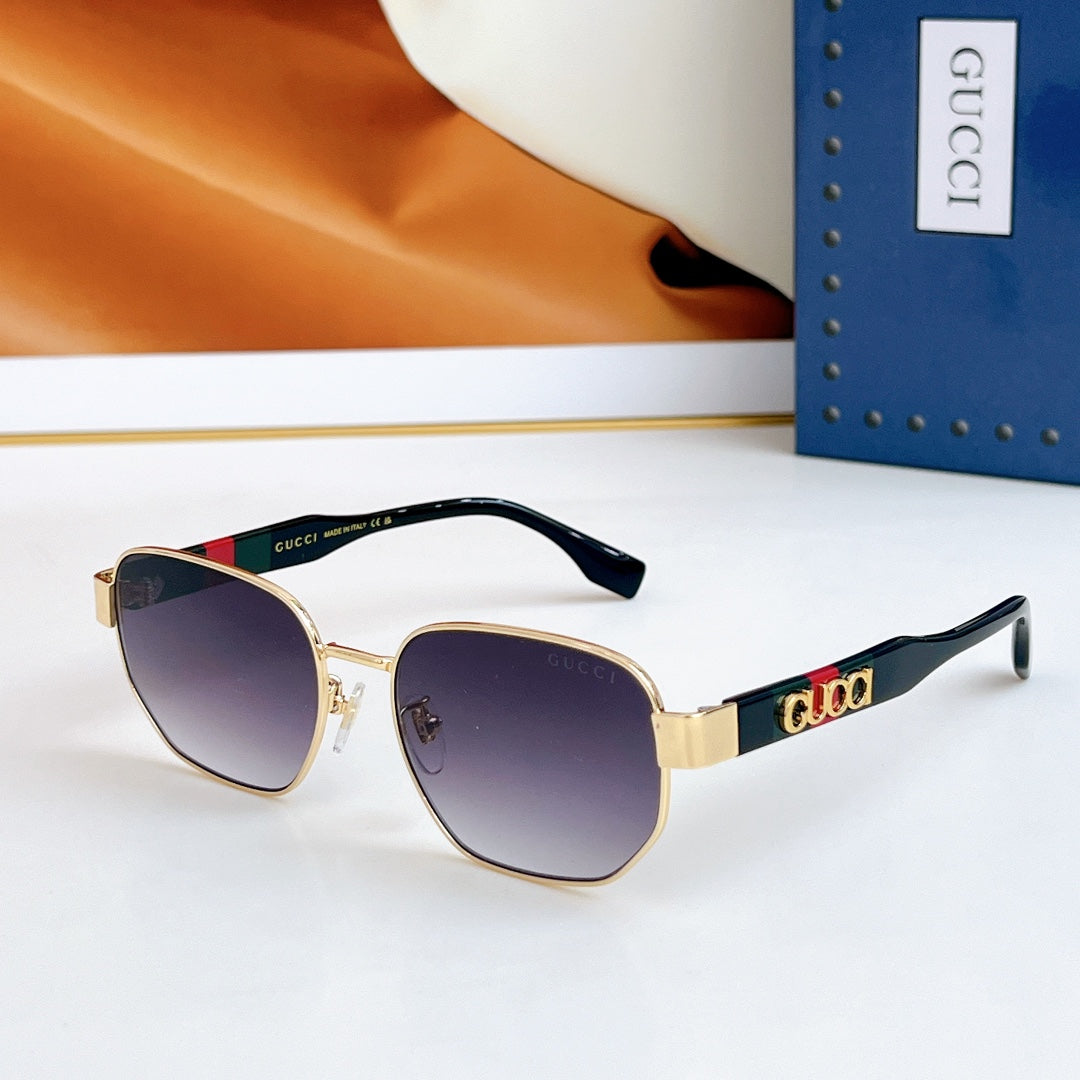 GUCCI SQUARE FRAME SUNGLASSES GG1407 IN METAL EMBOSSED LOGO