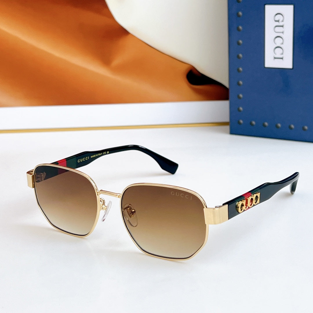 GUCCI SQUARE FRAME SUNGLASSES GG1407 IN METAL EMBOSSED LOGO