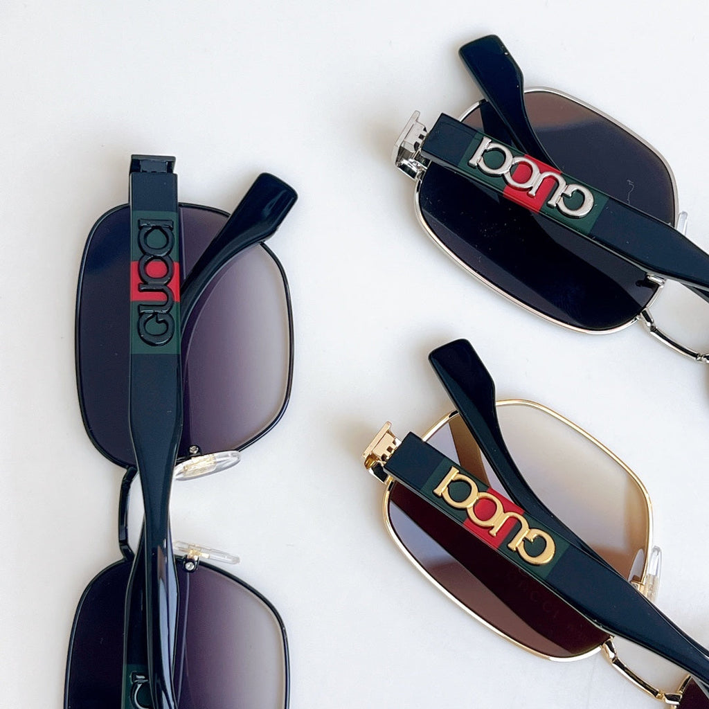 GUCCI SQUARE FRAME SUNGLASSES GG1407 IN METAL EMBOSSED LOGO
