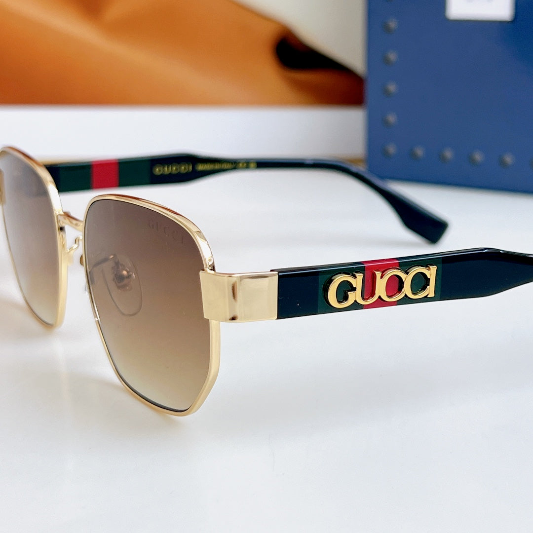 GUCCI SQUARE FRAME SUNGLASSES GG1407 IN METAL EMBOSSED LOGO