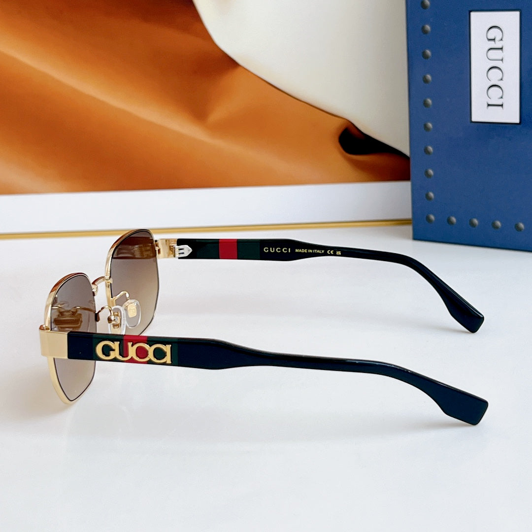 GUCCI SQUARE FRAME SUNGLASSES GG1407 IN METAL EMBOSSED LOGO