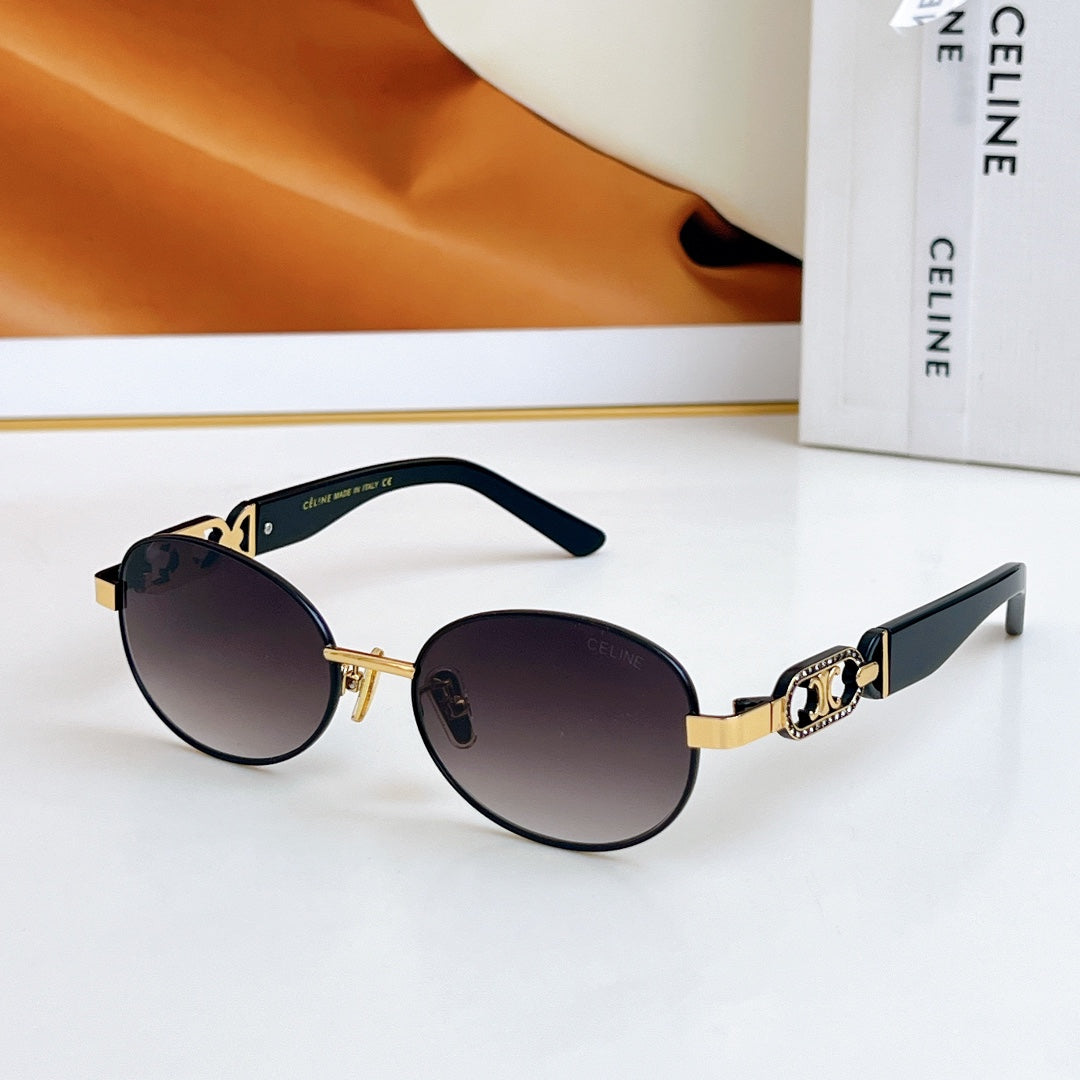 CELINE TRIOMPHE SUNGLASSES CL40253 IN METAL GRADIENT SMOKE LENSES