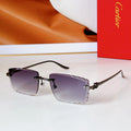 CARTIER PANTHÈRE RIMLESS RECTANGULAR FRAME SUNGLASSES CT0682S IN METAL