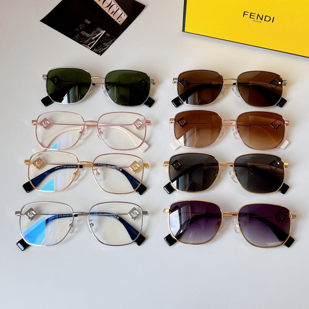 FENDI TRAVEL SQUARE FRAME SUNGLASSES FE50111F IN METAL
