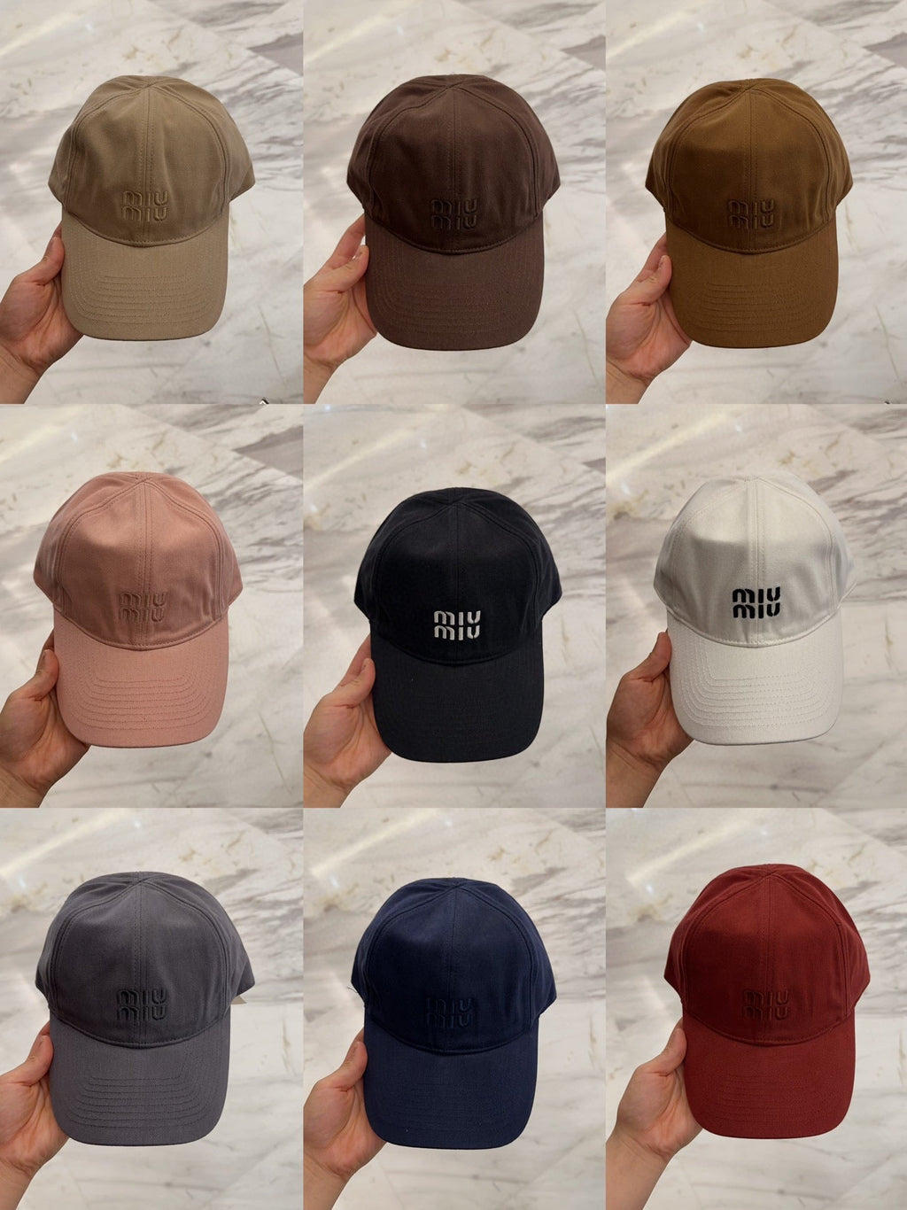 MIU MIU MM BASEBALL CAP IN NAVY BLUE FABRIC EMBROIDERED LOGO STYLE 1