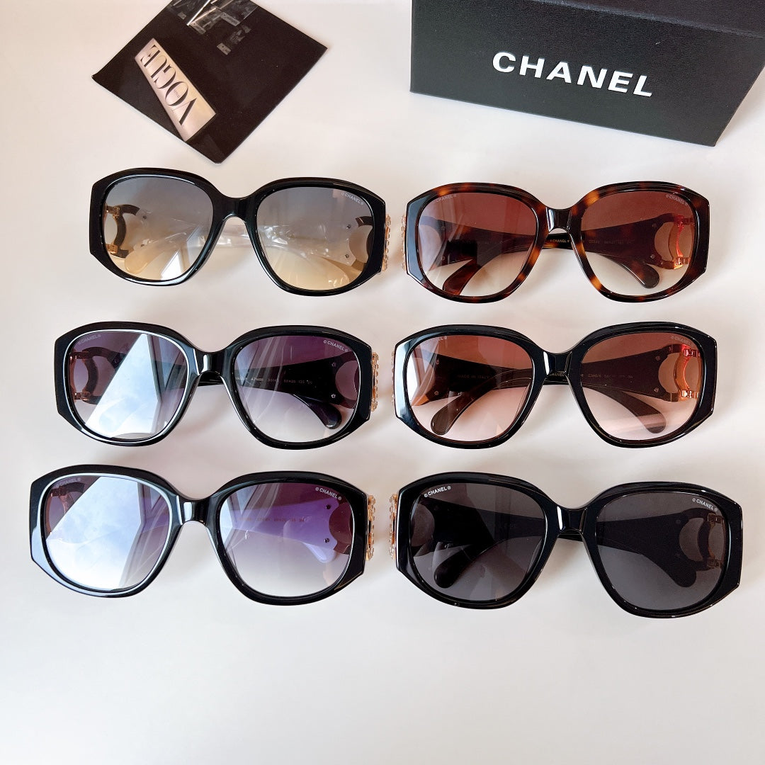 CHANEL CAT EYE SUNGLASSES A71498 IN ACETATE METAL LOGO