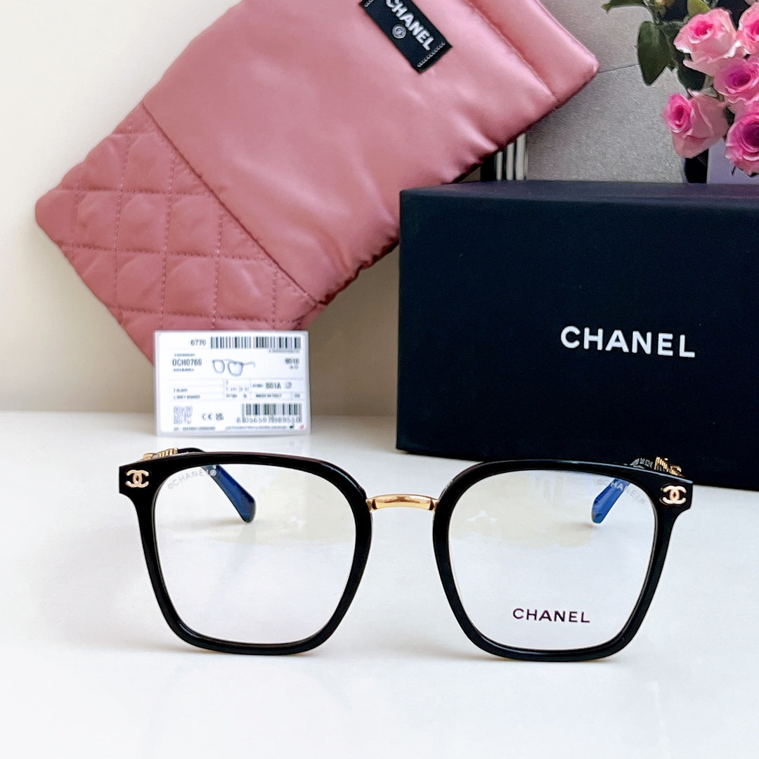 CHANEL SQUARE SUNGLASSES CH 0769 IN ACETATE CHAIN METAL