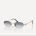 MIU MIU GLAM SUNGLASSES OVAL BLUE GRADIENT METAL FRAME