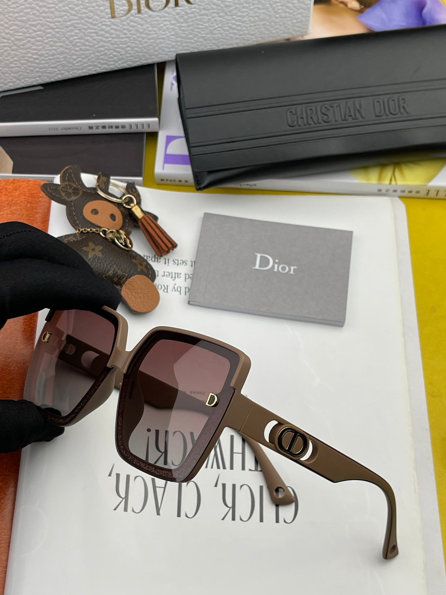 DIOR MONTAIGNE SQUARE SUNGLASSES CD7129 IN ACETATE