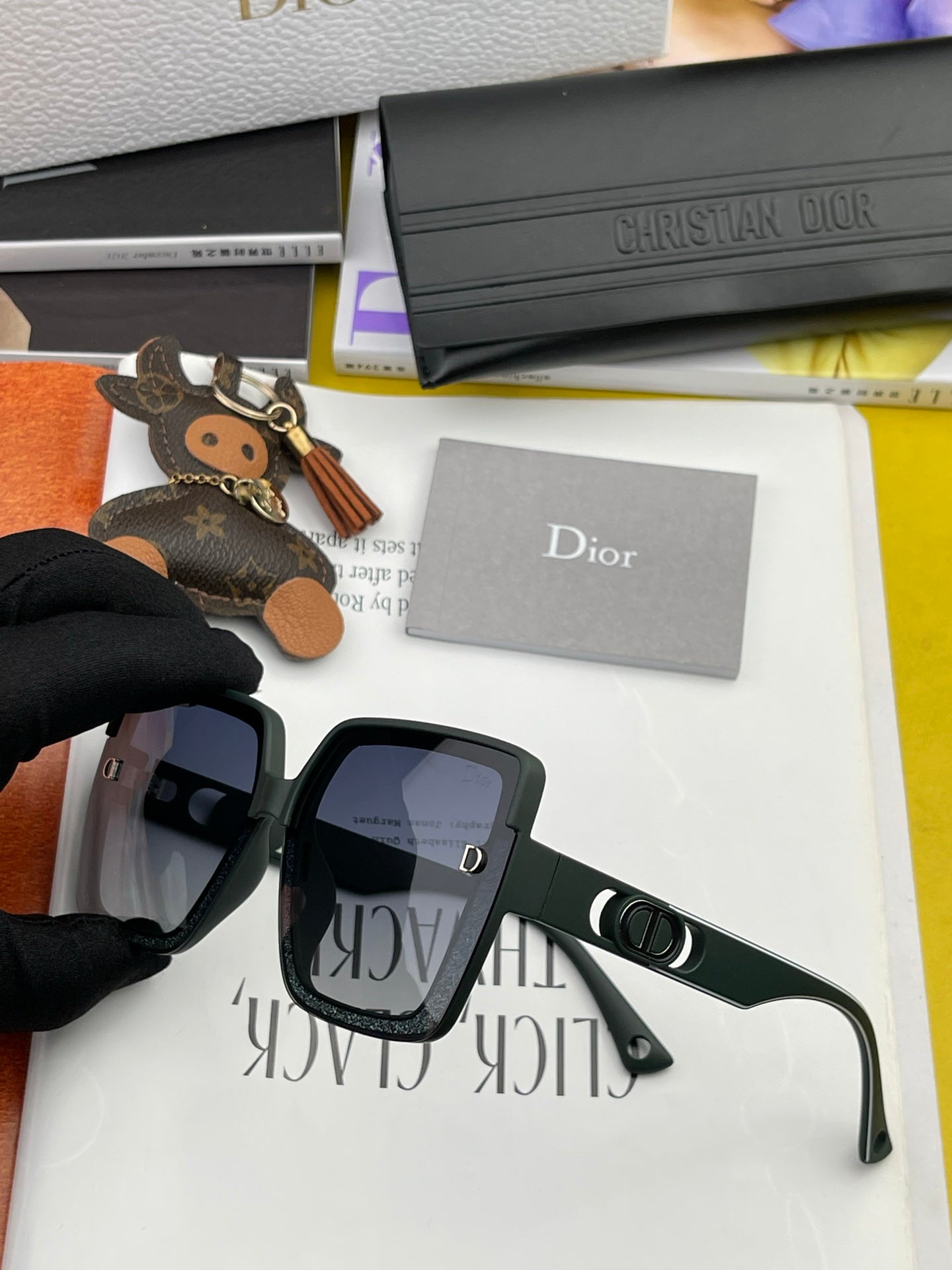 DIOR MONTAIGNE SQUARE SUNGLASSES CD7129 IN ACETATE