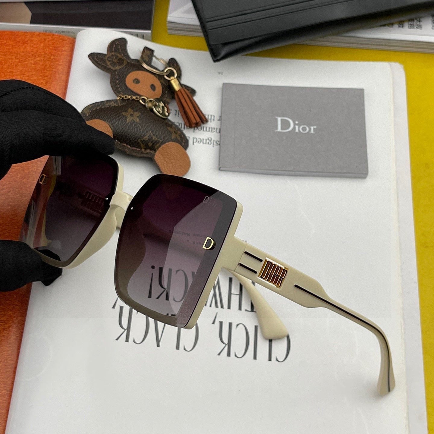 DIOR MONTAIGNE SQUARE SUNGLASSES D5290 IN ACETATE
