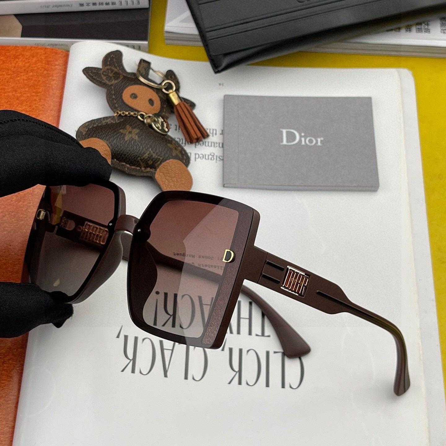 DIOR MONTAIGNE SQUARE SUNGLASSES D5290 IN ACETATE