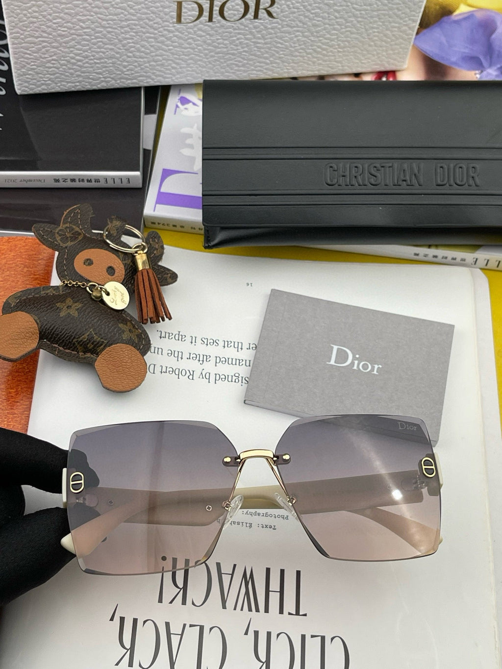 DIOR MONTAIGNE SQUARE SUNGLASSES CD7159 IN ACETATE