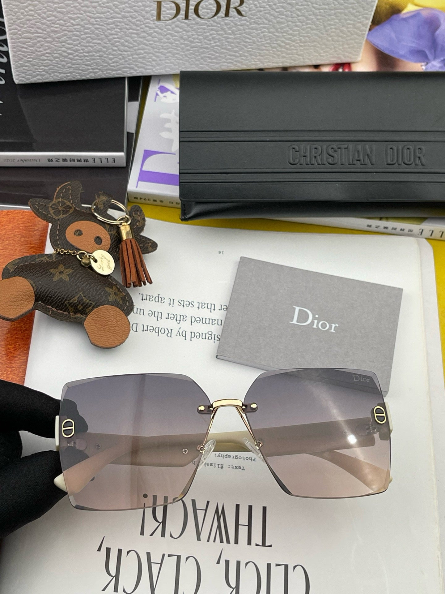 DIOR MONTAIGNE SQUARE SUNGLASSES CD7159 IN ACETATE