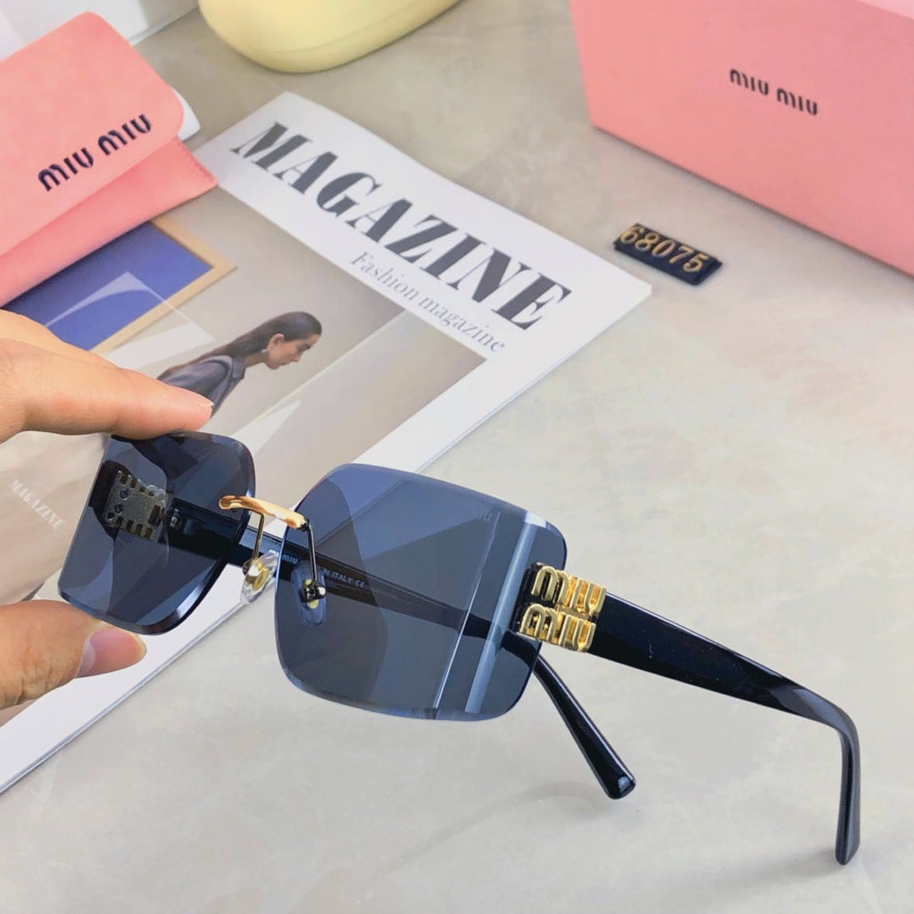 MIU MIU LOGO SQUARE SUNGLASSES 499927 IN METAL