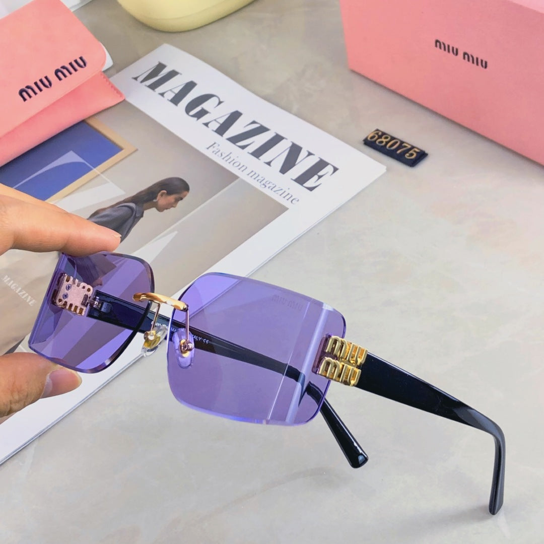 MIU MIU LOGO SQUARE SUNGLASSES 499927 IN METAL