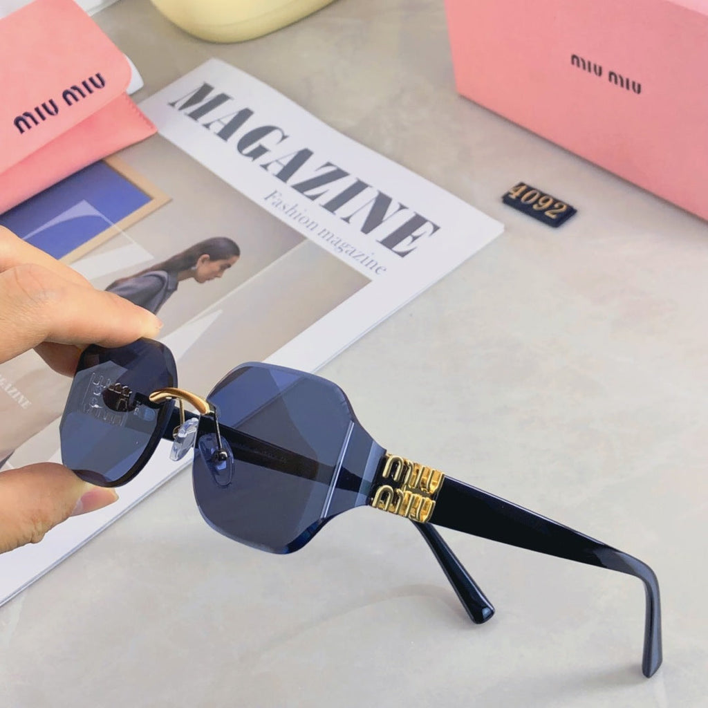 MIU MIU LOGO SQUARE SUNGLASSES 499930 IN METAL