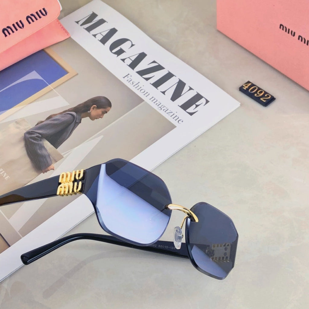 MIU MIU LOGO SQUARE SUNGLASSES 499930 IN METAL