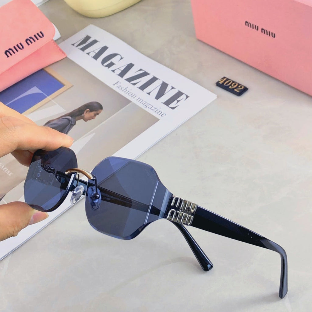 MIU MIU LOGO SQUARE SUNGLASSES 499930 IN METAL