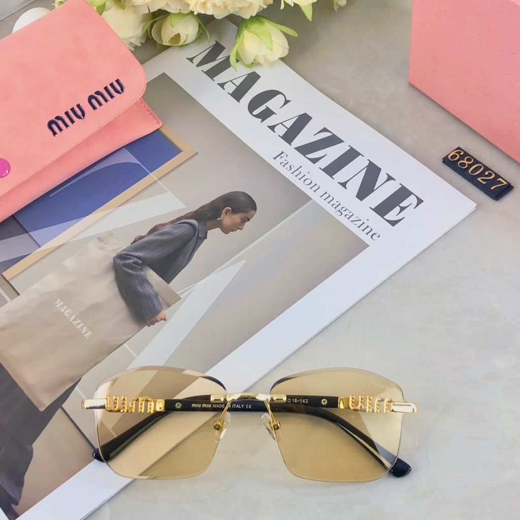MIU MIU RUNWAY SQUARE SUNGLASSES 503005 IN METAL