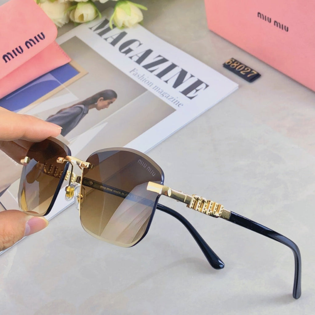 MIU MIU RUNWAY SQUARE SUNGLASSES 503005 IN METAL