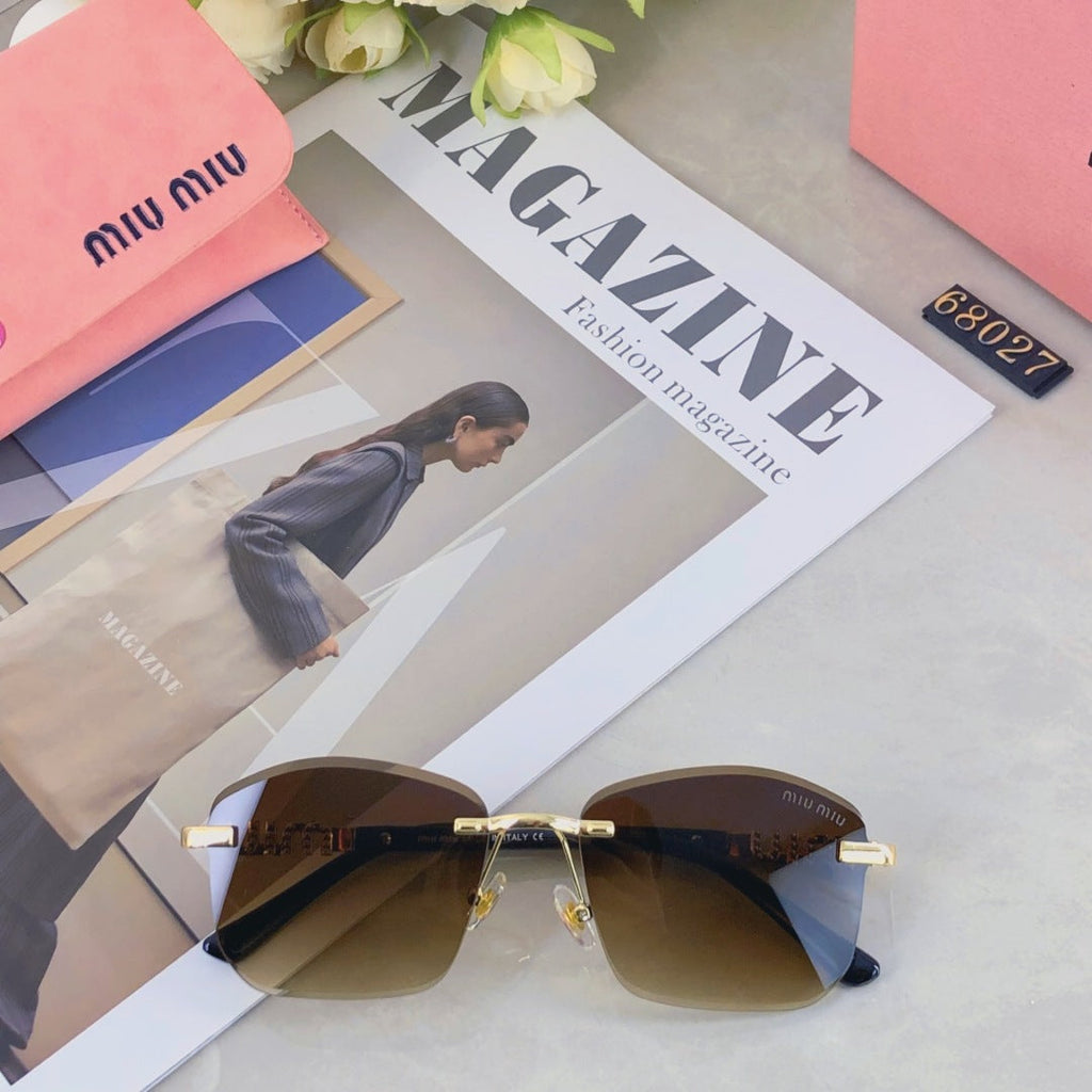 MIU MIU RUNWAY SQUARE SUNGLASSES 503005 IN METAL