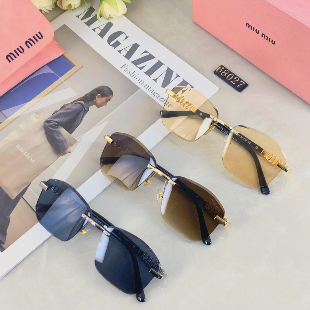 MIU MIU RUNWAY SQUARE SUNGLASSES 503005 IN METAL